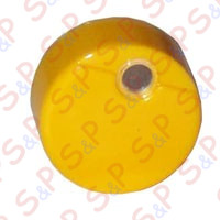 YELLOW ROUND PUSH-BUTTON WITH HOLE