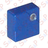 BLUE SQUARE PUSH-BUTTON WITH HOLE