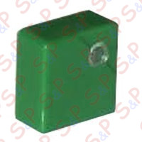 GREEN SQUARE PUSH-BUTTON WITH HOLE
