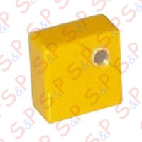 YELLOW SQUARE PUSH-BUTTON WITH HOLE
