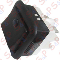 2-POLES BLACK SWITCH WITH BLUE LED