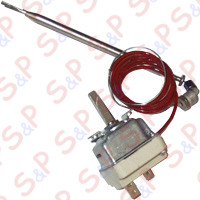 ADJUSTABLE THERMOSTAT 180 ° SINGLE PHASE WITH STUFFING GLAND -SENSOR  Ø  6,5X135mm CAPILLARY 1000mm