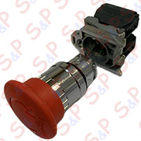 SAFETY PUSH BUTTON D22 NC+NO RED