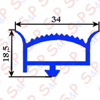 GUARNIZIONE AD INCASTRO PER CELLE  AL METRO 34X18,5X9 mm  YY10