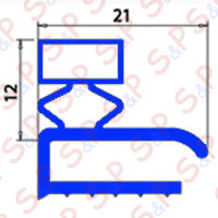 ANGLED MIDDLE-EDGED MAGNETIC GASKET 490X220MM  XX5