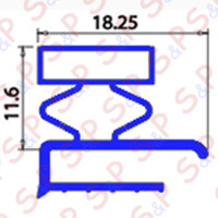 ANGLED MIDDLE-EDGED MAGNETIC GASKET  600X425MM  XX5