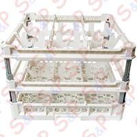 BASKET 50X50 GLASSES 3X3 PLACES KIT 4 HEIGHT 240-360mm WHITE