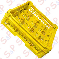 BASKET 50X50 GLASSES 4X4 PLACES KIT 2 HEIGHT 65-120mm YELLOW