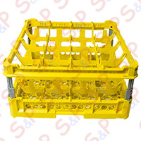 BASKET 50X50 GLASSES 4X4 PLACES KIT 3 HEIGHT 120-240mm YELLOW