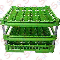 BASKET 50X50 GLASSES 6X6 PLACES KIT 4 HEIGHT 240-340mm GREEN