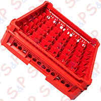 BASKET 50X50 GLASSES 7X7 PLACES KIT 2 HEIGHT 65-120mm RED