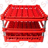 BASKET 50X50 GLASSES 7X7 PLACES KIT 4 HEIGHT 240X340mm RED