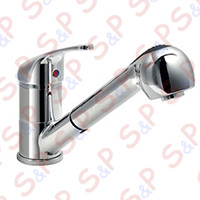 ONE HOLE SINK MIXER WITH SWINGING SPOUT AND EXTRACTABLE SHOWER