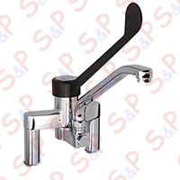 TWO HOLES MIXER WITH SWINGING SPOUT AND CLINICAL LEVER