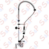 TWO HOLES PRE-RINSE UNIT WITH SWINGING SPOUT, CLINICAL LEVER AND BASIC SHOWER HAND
