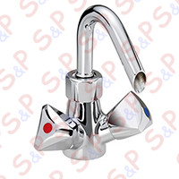 ONE HOLE SINK HIGH FLOW RATE TAP WITH STAR HANDLE AND ø20 HOOK SPOUT FOR FILLING POT