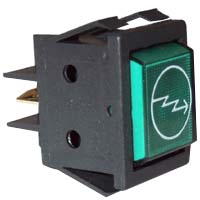 "GREEN RECTANG.LIGHT ""MACHINE ON"""
