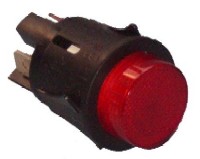 RED BIPOLAR LUMINOUS SWITCH 16A 230V D25