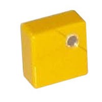 YELLOW SQUARE PUSH-BUTTON WITH HOLE