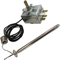 THERMOSTAT 0-90° WITH STUFFING GLNAD 3/8" SINGLE PHASE - SENSOR Ø 6,5X100 mm CAPILLARY 1500mm