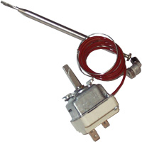 THERMOSTAT 185°C  SINGLE PHASE - SENSOR Ø 6,5X135 mm CAPILLARY 1000mm