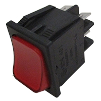 PULSANTE BIPOLARE LUMINOSO ROSSO 230V-16A NO CORNICE