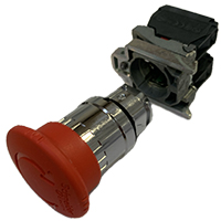 PULSANTE FUNGO D22 NC+NO ROSSO