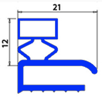 ANGLED MIDDLE-EDGED MAGNETIC  GASKET FOR DRAWER 295X385mm  XX5