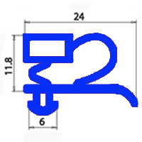 DOOR GASKET MAGNETIC SNAP  A.PO 37Q0210 670X1530mm QQ3
