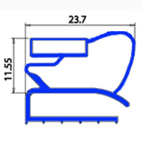 ANGLED MIDDLE-EDGED MAGNETIC GASKET  BAR  2000MM  YY7