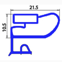 ANGLED MIDDLE-EDGED MAGNETIC GASKET 660X1540 mm  XX4