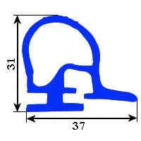 GUARNIZIONE PER PORTA CELLE 37X31 MM.  YY14 (ROTOLO 20 metri)