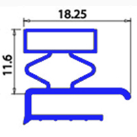 ANGLED MIDDLE-EDGED MAGNETIC GASKET 1020X280MM  O.D.  XX6