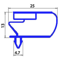 GUARNIZIONE MAGNETICA A INCASTRO 955X1550MM O.D. QQ10