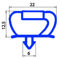 GUARNIZIONE MAGNETICA A INCASTRO 710X1490MM O.D. XX2