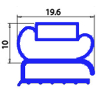 ANGLED MIDDLE-EDGED MAGNETIC GASKET 460X720MM.  XX6 O.D.