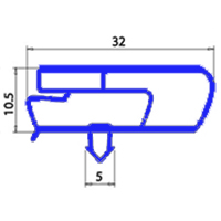 MAGNETIC SNAP IN GASKET 470X785MM YY4 O.D.