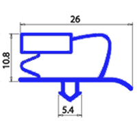 MAGNETIC SNAP IN GASKET 410X620MM YY27 O.D.