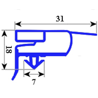 MAGNETIC SNAP IN GASKET 1/2 GE 699x724mm QQ6