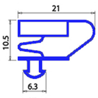 MAGNETIC SNAP IN GASKET 357X849,5mm QQ4 MOD.937