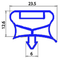 MAGNETIC SNAP IN GASKET INT.483X1221mm EXT.499X1237mm QQ7