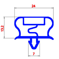 MAGNETIC SNAP IN GASKET 640X1815mm QQ21 O.D.