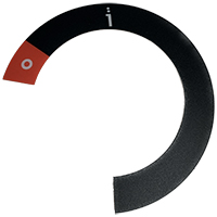 KNOB RING.0+1 BLACK AND RED