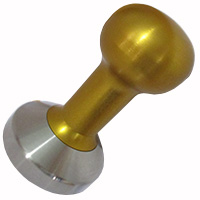 PRESSINO ESPRESSOTECNICA D53 mm DISCO INOX -IMPUGNATURA ALLUMINIO ORO