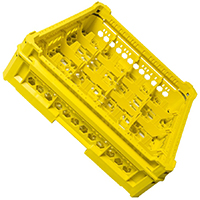 BASKET 50X50 GLASSES 4X4 PLACES KIT 2 HEIGHT 65-120mm YELLOW