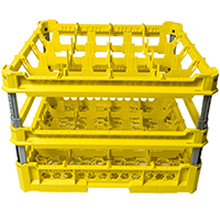 BASKET 50X50 GLASSES 4X4 PLACES KIT 4 HEIGHT 240-340mm YELLOW