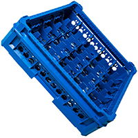BASKET 50X50 GLASSES 5X5 PLACES KIT 2 HEIGHT 65-120mm BLUE