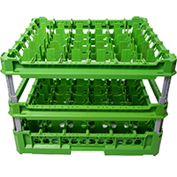 BASKET 50X50 GLASSES 6X6 PLACES KIT 4 HEIGHT 240-340mm GREEN