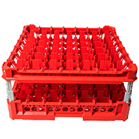 BASKET 50X50 GLASSES 7X7 PLACES KIT 3 HEIGHT 120-240mm RED