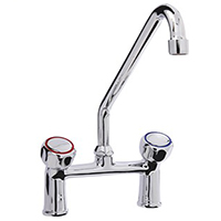 TWO HOLES MIXER TAP WITH SWINGING "C" SPOUT 300mm